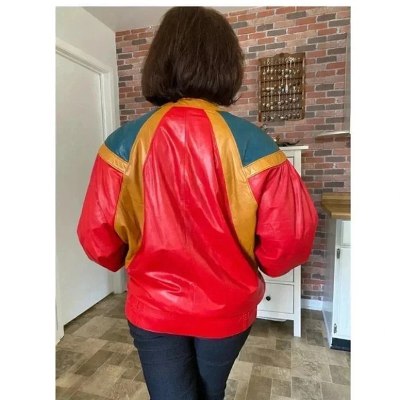 Vintage - Dolman 80’s Oversized Leather Bomber Jacket - Picture 5 of 13